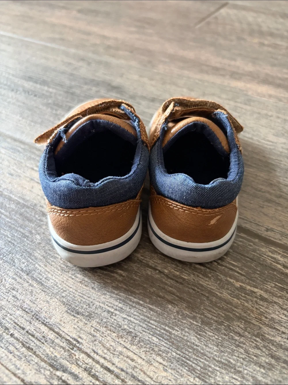 Place Toddler Tan Brown Velcro Casual Shoes